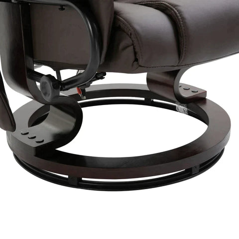 Rootz Massage Chair - Relaxation Chair With Massage Function - Armchair With Reclining Function - Foot Stool - Imitation Leather - Brown - 79 x 82 x 101 cm