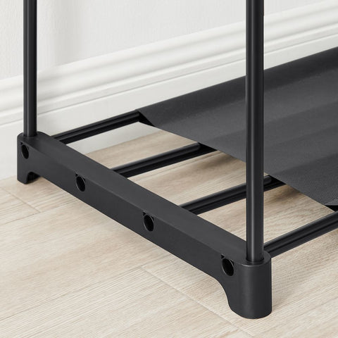 Rootz Kledingkast - Open Kledingkast - Open Kastsystemen - Walk-in Closet Organizer - Vrijstaande Open Kledingkast - Staal - Kunststof - Zwart - 43 x 138 x 182 cm (D x B x H)