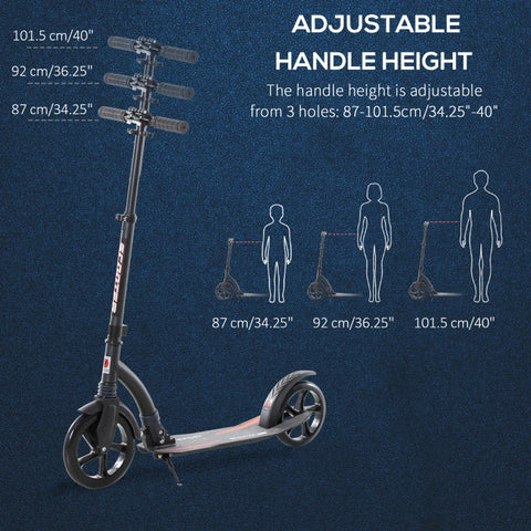 Rootz Scooter – Kinderroller – Tretroller mit Stoßdämpfung – faltbar – Aluminium – Schwarz – 92,5 x 37,5 x 87–101,5 cm