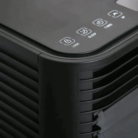 Rootz Mobile Air Conditioner - 4-in-1 Air Conditioner With Remote Control - 2 Speed Levels - LED Display - ABS - Black - 30.5 x 32.5 x 67.8 cm