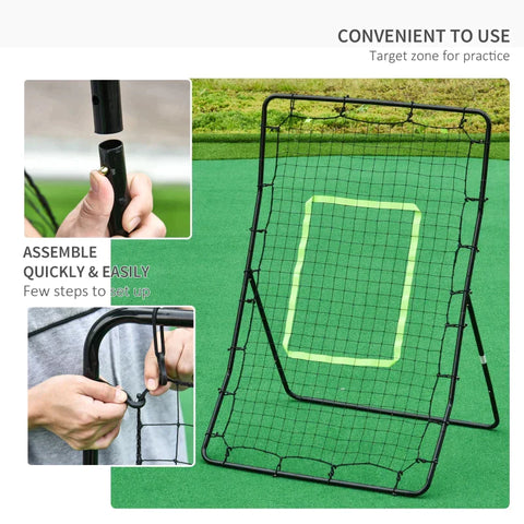 Rootz Rebounder Net - Rebounder - Rebound Wall Net - Kickback  Net - Black - 75x126cm