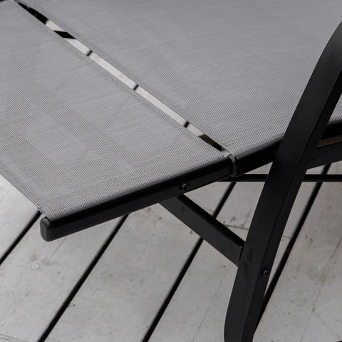 Rootz Rocking Chair - Rocking Lounger With Backrest - Footrest - Adjustable - Garden Lounger - Swing Lounger - Can Hold Up To 160 Kg - Textline - Gray - 90 x 64 x 96.5 cm