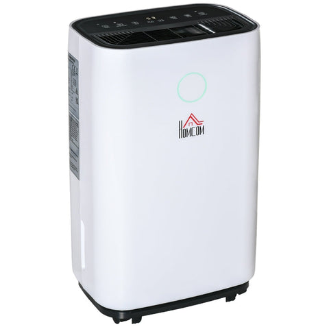 Rootz Dehumidifier - Wheeled Dehumidifier for 16-20㎡ Rooms - Electric Room Dehumidifier - Bathroom - Living Room - Bedroom - ABS - White - 33.5 x 23 x 57 cm