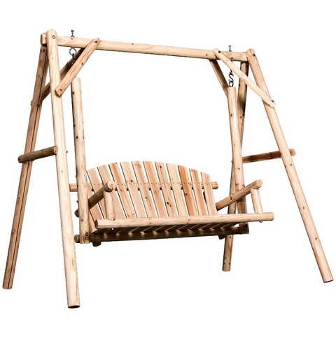 Rootz Gartenschaukel – 2-Sitzer-Schaukel – Hängebank – massives Kiefernholz – wetterfest – 187 x 137 x 170 cm
