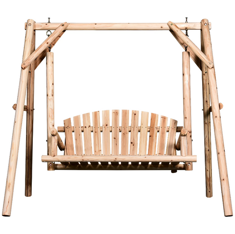 Rootz Gartenschaukel – 2-Sitzer-Schaukel – Hängebank – massives Kiefernholz – wetterfest – 187 x 137 x 170 cm