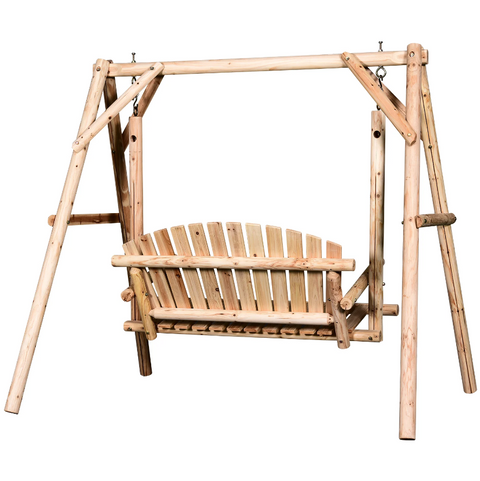 Rootz Gartenschaukel – 2-Sitzer-Schaukel – Hängebank – massives Kiefernholz – wetterfest – 187 x 137 x 170 cm