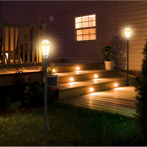 Rootz Gartenlaternen – Solarenergie – Gartenlampen – 2er-Set – LED – 6–8 Stunden – Edelstahl – Schwarz