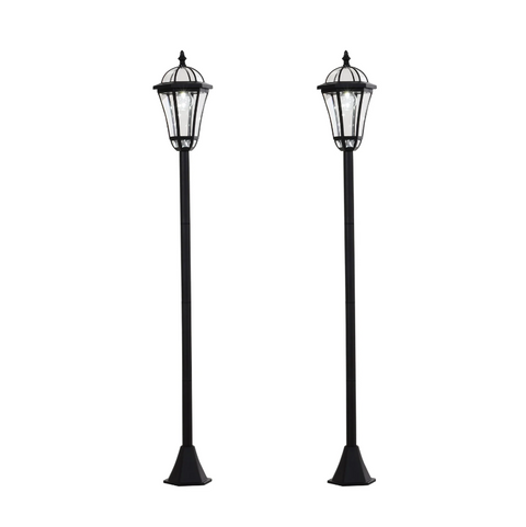Rootz Gartenlaternen – Solarenergie – Gartenlampen – 2er-Set – LED – 6–8 Stunden – Edelstahl – Schwarz