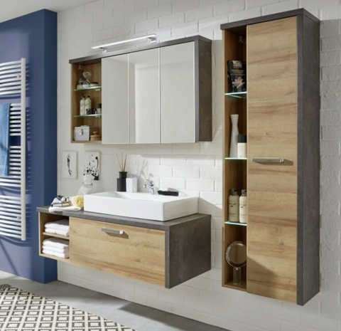 Rootz Badezimmerschrank – Spiegel – Hochglanz – 123 x 71 x 18 cm
