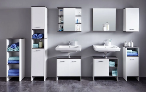 Rootz Bathroom Cabinet - Storage Cabinet - White - 32 x 82 x 28 cm