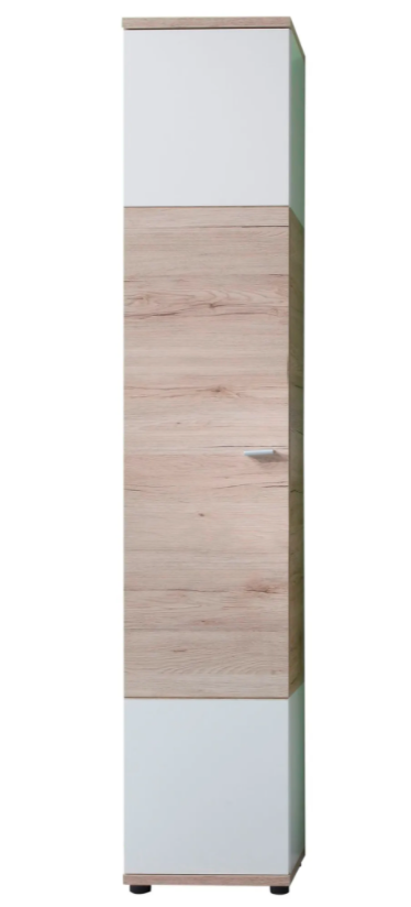 Rootz Bathroom Cabinet - Storage Cabinet - White and Brown - 36 x 189 x 31 cm