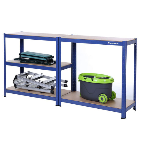 Rootz Storage Rack - Heavy Duty Rack - Standing Shelf - Metal Shelf - storage shelves - With 5 Adjustable Shelves - Free-Standing Shelving Unit - Blue - 150 x 75 x 30 cm