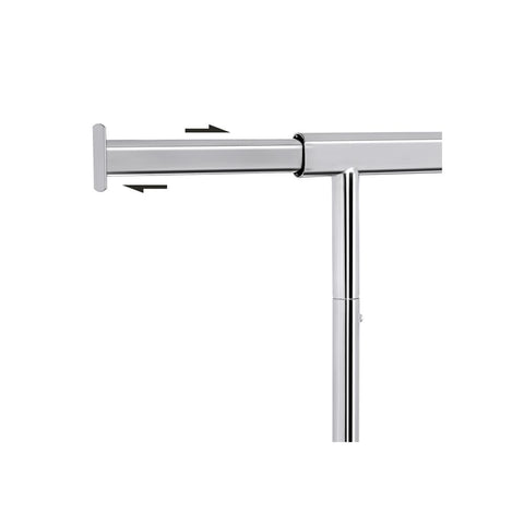 Rootz Kledingrek - Zwaar Metaal - Robuust - Soepel glijdend - Praktisch - Ruimtebesparend - Opbergruimte - Verchroomde ijzeren buis - Zilver - 92-132 cm x 160 cm x 45,4 cm