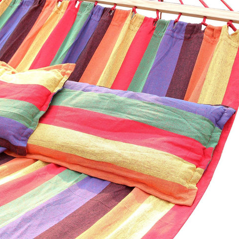 Rootz Hangmat - Hangmat - Hangmat Met 2 Kussens - Draagbare Hangmat - Lichtgewicht Hangmat - Buitenhangmat - Campinghangmat - Tweepersoonshangmat - Rood - 210 x 150 cm