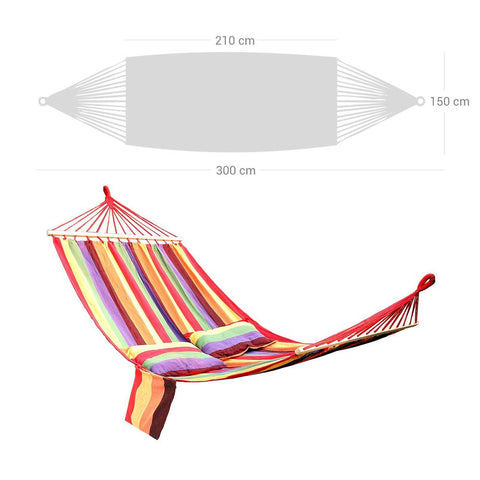 Rootz Hangmat - Hangmat - Hangmat Met 2 Kussens - Draagbare Hangmat - Lichtgewicht Hangmat - Buitenhangmat - Campinghangmat - Tweepersoonshangmat - Rood - 210 x 150 cm
