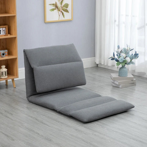 Rootz 2-in-1 Folding Guest Mattress - Seat Cushion - Flexible Seating - Imitation Linen - Floor Chair - Dark Gray - 72cm x 71cm x 60cm