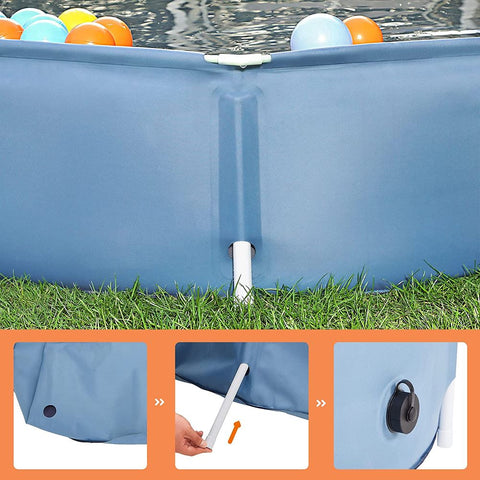 Rootz Dog Pool - Foldable Dog Pool - Dog Swimming Pool - Inflatable Dog Pool - Outdoor Dog Pool - Non-slip Dog Pool - PVC - Polyester - Blue -  120 x 30 cm (ø x h)