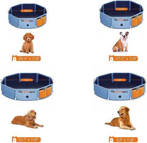 Rootz Dog Pool - Foldable Dog Pool - Dog Swimming Pool - Inflatable Dog Pool - Outdoor Dog Pool - Non-slip Dog Pool - PVC - Polyester - Blue -  120 x 30 cm (ø x h)