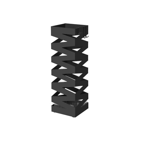 Rootz Umbrella Stand - Square Metal Umbrella Stand - Modern Umbrella Stand - Tall Umbrella Stand - Umbrella Rack - Sheet Iron - Black - 15.5 x 15.5 x 49 cm
