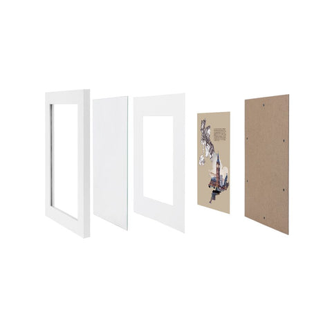 Rootz Photo Frame - Set Of 3 Photo Frame - Photo Frame With Passepartout - Picture Frame - Wall Photo Frame - Decorative Photo Frame - Glass Photo Frame - Gallery Photo Frame -  White - 29.7 x 42 cm