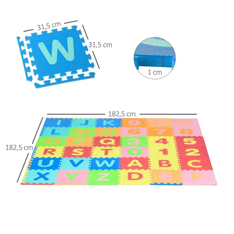 Rootz Mat - Children's Puzzle Mat - Letters And Numbers Mat - Play Mat - 182.5 cm x 182.5 cm x 1 cm