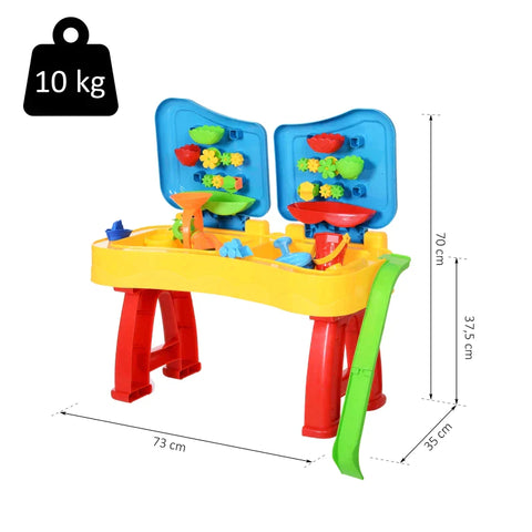 Rootz Children's Game Table - Sandbox Table - Sand And Water Play Table - Beach Toys - Sand Toys - Accessories - 73 x 35 x 70 cm