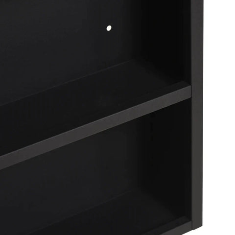 Rootz Mirror Cabinet - 2 Inner Shelves - Open Shelf - Steel Housing - Black - 46 x 13.5 x 58 cm