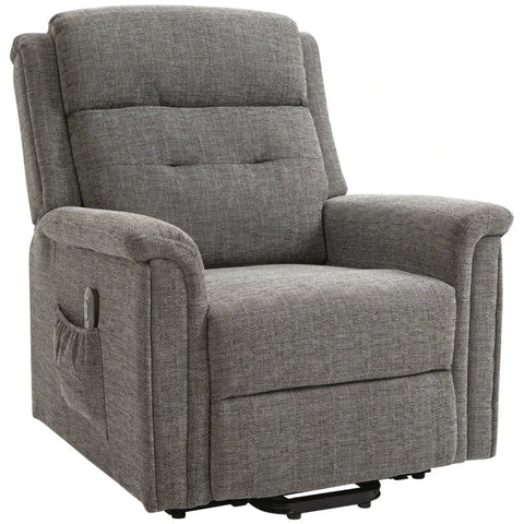 Rootz Recliner - Stand-up Chair - Armchair - Tv Chair - Incl. Remote Control - Footrest - Steel - Grey - 89L x 96W x 108H cm