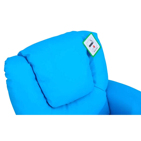 Rootz Children's Armchair - Mini Armchair - Children's Sofa - Recliner Armchair - Reclining Function - Built-in Cup Holder - Blue - 62 x 52 x 69 cm