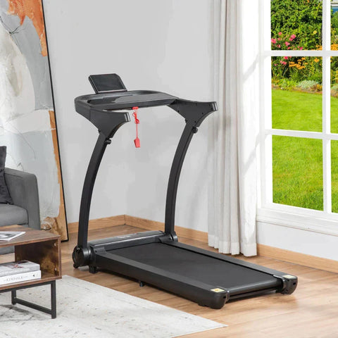Rootz Treadmill - Electric Treadmill - Foldable Treadmill - With Mobile Phone Holder - Black - 153L x 77W x 124H cm