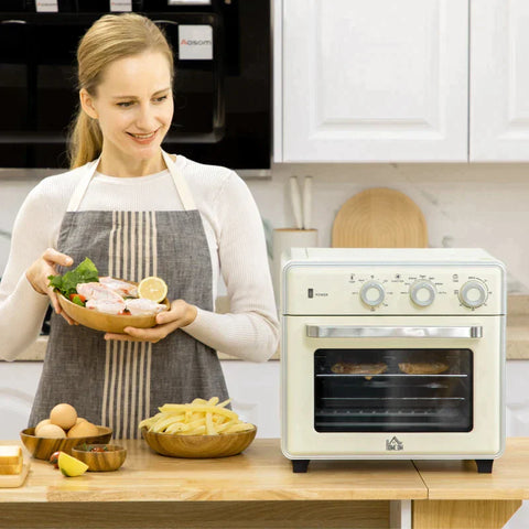Rootz 5-in1 Mini Oven - 20 L Capacity - 1400w - 1 Baking Rack - 1 Baking Tray - 60 Min. Timer - Off-white - 36L x 37.7W x 34.5H cm