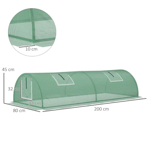Rootz Foliekas - Weerbestendig - UV-bestendig - Folietunnel - Groen - 200cm x 80cm x 45cm