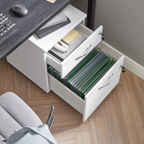 Rootz Schubladenblock – Stahlspind auf Rollen – Büroschrank – Rollcontainer – Weiß