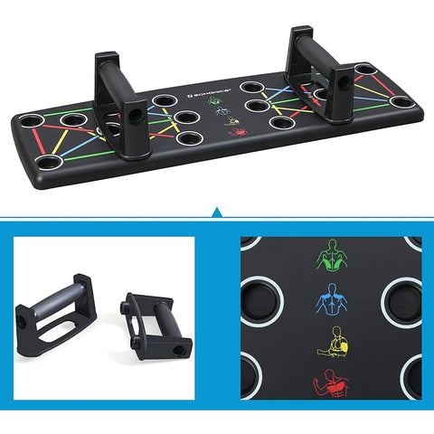 Rootz Push-up Board - 14-in-1 push-up board - Fitness training at home - Portable - Non-slip
