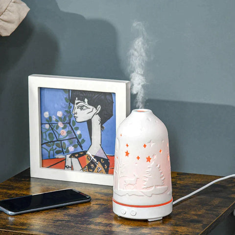 Rootz Aroma Diffuser - Fragrance Diffuser - LED lights humidifier - 9.2 cm x 9.2 cm x 16.5 cm