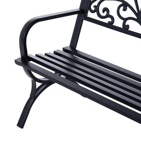 Rootz Gartenbank – Bank – 2-Sitzer-Bank – Metall – Schwarz – 127 x 60 x 85 cm