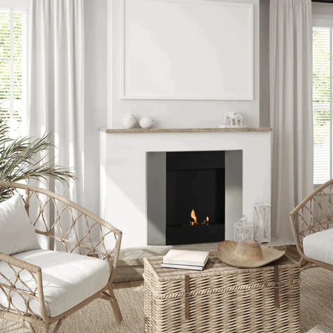 Rootz Ethanol Haard - Bio-ethanol Brander - Brandtijd Geen Rook - Wandmontage - RVS - Zilver/Zwart - 72 x 11 x 72 cm