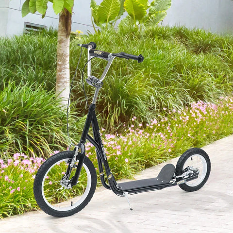 Rootz Kinderroller – Tretroller – Stadtroller – Teenager-Roller – Push-Kick-Scooter für Kinder – verstellbarer Lenker – Doppelbremsen-Ständer – Schwarz