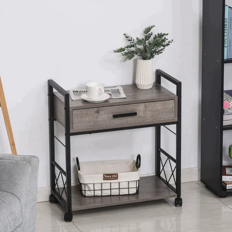 Rootz Beistelltisch – Beistellwagentisch – Servierwagen – Küchenwagen – Küchenwagentisch – Couchtisch – 60 x 30 x 65 cm