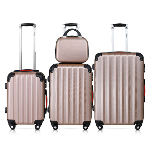 Rootz Reiskofferset - 4-delig - Hardcase - Extra Riemen - Practical Netvak - ABS