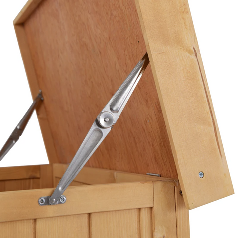Rootz Garden Storage - Tool Cabinet - Tool Shed - 2 Compartments -  Fir Wood - Natural - 74 x 43 x 88cm