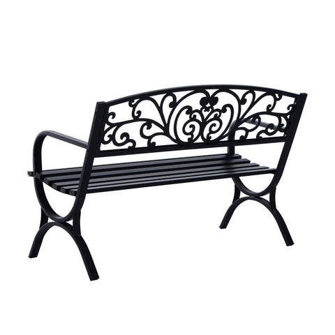 Rootz Gartenbank – Bank – 2-Sitzer-Bank – Metall – Schwarz – 127 x 60 x 85 cm