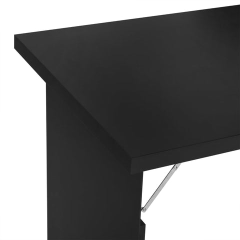 Rootz Wandtisch – Klappbarer Klapptisch zur Wandmontage mit Tafelablage – Multifunktion – Schwarz – 60 cm x 94,5 cm x 147 cm