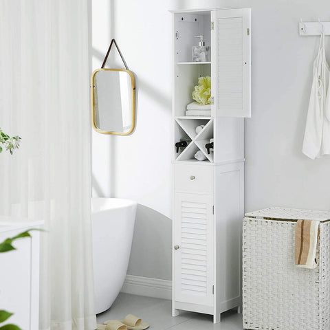 Rootz Bathroom Cabinet - 170 CM - Cabinet - Bathroom Furniture - Bathroom Furniture - White - 32 x 30 x 170 cm, (WxH x D)