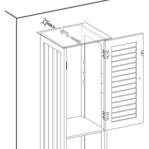 Rootz Bathroom Cabinet - 170 CM - Cabinet - Bathroom Furniture - Bathroom Furniture - White - 32 x 30 x 170 cm, (WxH x D)