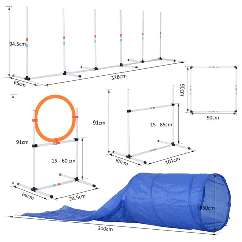 Rootz Dog Agility Set - Pets Training Set - Dog Training Set -  Dog Tunnel
