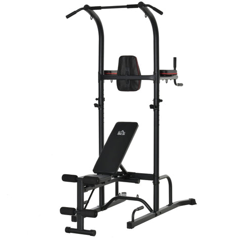 Rootz Multi-gym - Multi-gym With Pull-up Bar - Sit-up Bench - Black - 187 cm x 110 cm x 220 cm