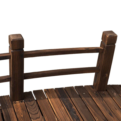 Rootz Garden Bridge - Wooden Bridge - Bridge - Wooden Footbridge - Pond Bridge - Dark Brown - 152.5Lx67Wx48H cm