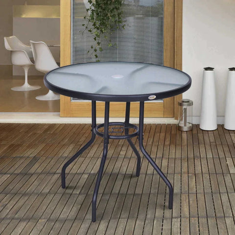 Rootz Round Bistro Table - Garden Table - Garden Furniture - Dining Table - Balcony Table - Black