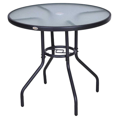 Rootz Round Bistro Table - Garden Table - Garden Furniture - Dining Table - Balcony Table - Black